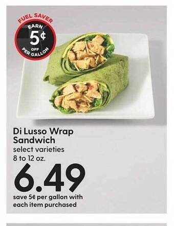 Hy-Vee Di lusso wrap sandwich offer