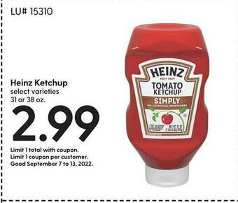 Hy-Vee Heinz ketchup offer