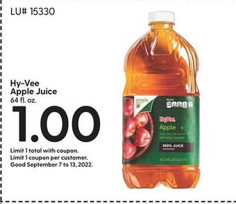 Hy-Vee Hy-vee apple juice offer