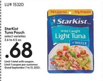 Hy-Vee Starkist tuna pouch offer