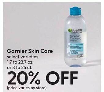 Hy-Vee Garnier skin care offer