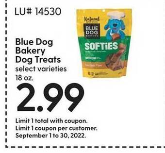 Hy-Vee Blue dog bakery dog treats offer