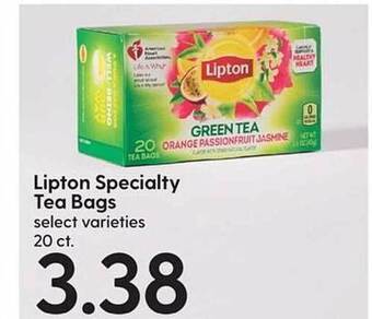 Hy-Vee Lipton specialty tea bags offer