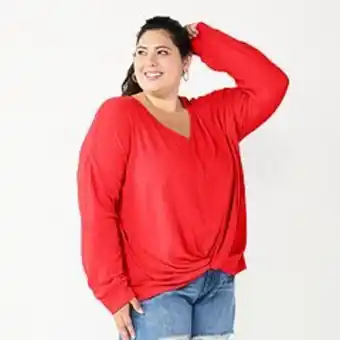 Kohl's Juniors' plus size so® solid front twist top offer