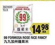 99 Ranch 99 formosa rose rice fancy offer