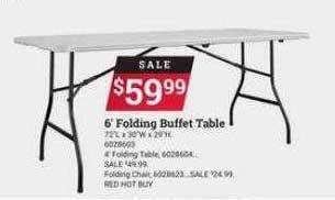 Ace Hardware 6' folding buffet table offer