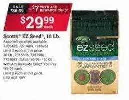 Ace Hardware Scotts ez seed 10 lb offer