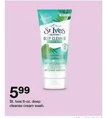 Target St. ives 6-oz. deep cleanse cream wash offer