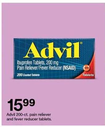 Target Advil 200-ct. pain reliever and fever reducer tablets offer