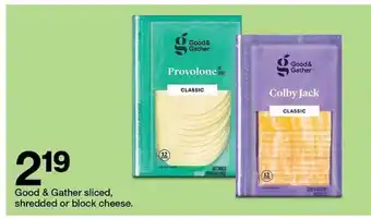 Target Good & gather sliced, shredded or block cheese offer