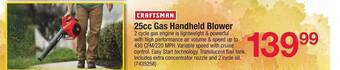 Ace Hardware Craftsman 25cc gas handheld blower offer