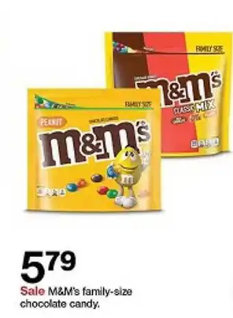 Target M&m's family-size chocolate candy offer