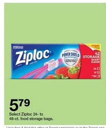 Target Ziploc 24- to 48-ct. food storage bags offer