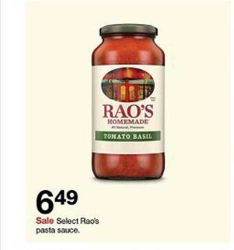 Target Rao's pasta sauce offer
