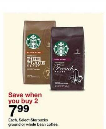 Target Starbucks ground or whole bean coffee offer