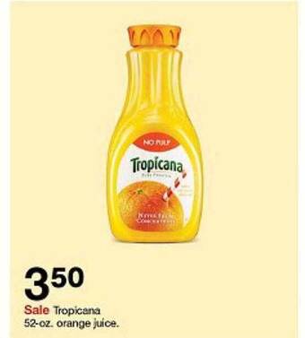 Target Tropicana 52-oz. orange juice offer