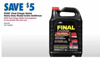 Peak final charge global heavy duty ready-to-use antifreeze