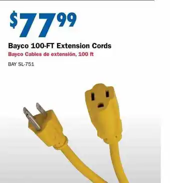 Carquest Bayco 100-ft extension cords offer