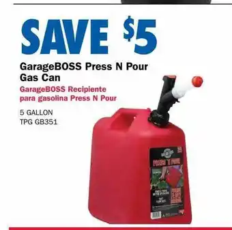 Carquest Garage boss press n pour gas can offer