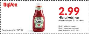 Hy-Vee Heinz ketchup offer