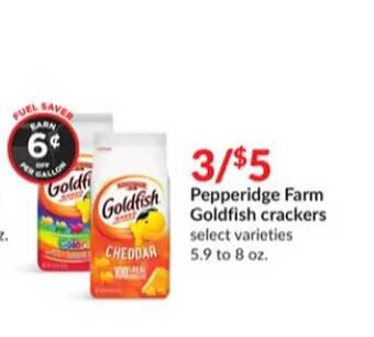 Hy-Vee Pepperidge farm goldfish crackers offer