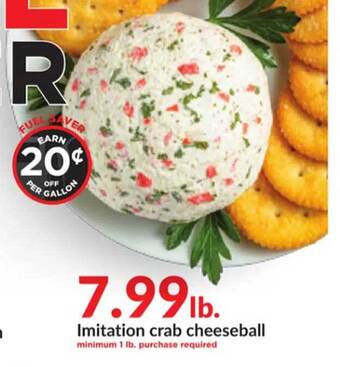 Hy-Vee Imitation crab cheeseball offer