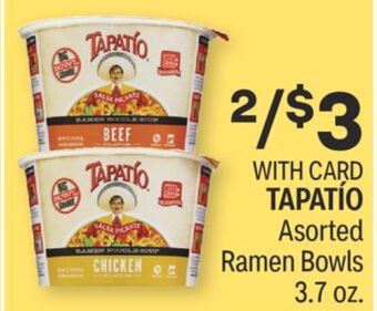 CVS Tapatío asorted ramen bowls 3.7 oz. offer