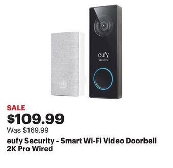 Best Buy Eufy security - smart wi-fi video doorbell 2k pro wired offer