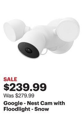 Best Buy Google - nest cam with floodlight - snow offer