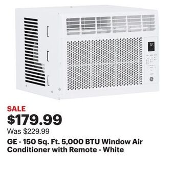 Best Buy Ge - 150 sq. ft. 5,000 btu window air conditioner with remote - white offer