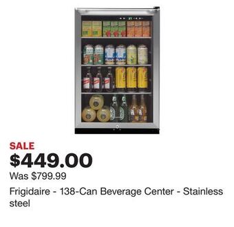Best Buy Frigidaire - 138-can beverage center - stainless steel offer