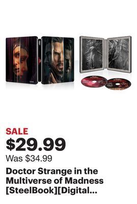 Best Buy Doctor strange in the multiverse of madness [steelbook][digital copy] [4k ultra hd blu-ray/blu-ray] [2022] offer