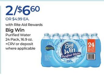 Rite Aid Big win purified water offer