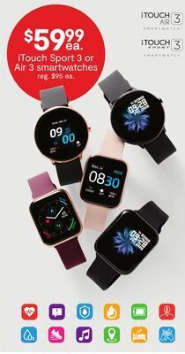 JC Penney Itouch sport 3 or air 3 smartwatches offer