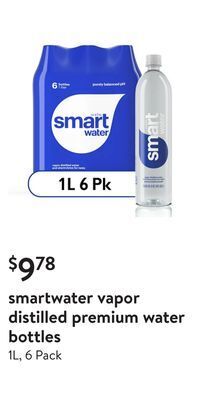 Walmart Smartwater vapor distilled premium water bottles offer