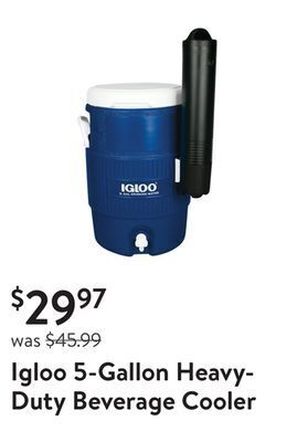 Walmart Igloo 5-gallon heavy-duty beverage cooler - blue offer