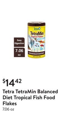 Walmart Tetra tetramin balanced diet tropical fish food flakes offer