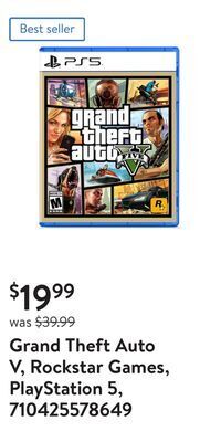 Walmart Grand theft auto v, rockstar games, playstation 5, 710425578649 offer