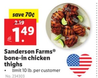 Lidl Sanderson farms® bone-in chicken thighs offer