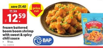 Lidl Frozen battered boom boom shrimp with sweet & spicy chili sauce offer
