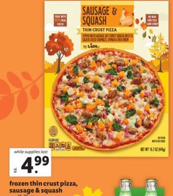 Lidl Frozen thin crust pizza, sausage & squash offer