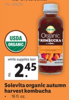 Lidl Solevita organic autumn harvest kombucha offer