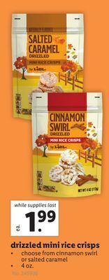 Lidl Drizzled mini rice crisps offer