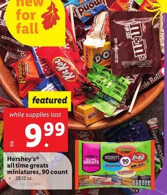 Lidl Hershey's® all time greats miniatures, 90 count offer