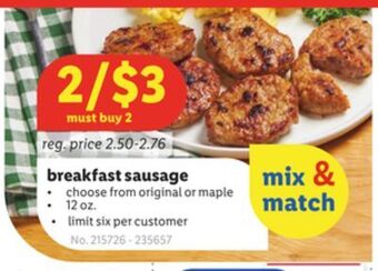 Lidl Breakfast sausage offer