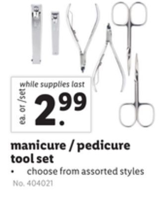 Lidl Manicure/pedicure tool set offer