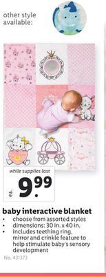 Lidl Baby interactive blanket offer