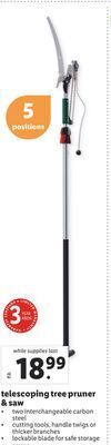 Lidl Telescoping tree pruner & saw offer