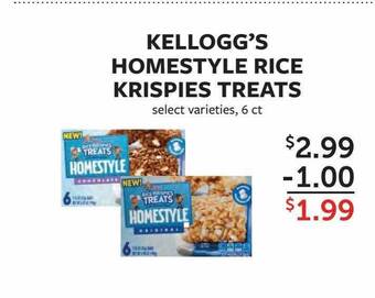 Fareway Kellogg's homestyle rice krispies treats offer