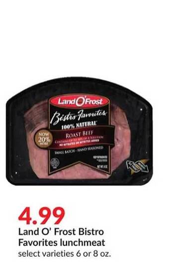 Hy-Vee Land o' frost bistro favorites lunchmeat offer